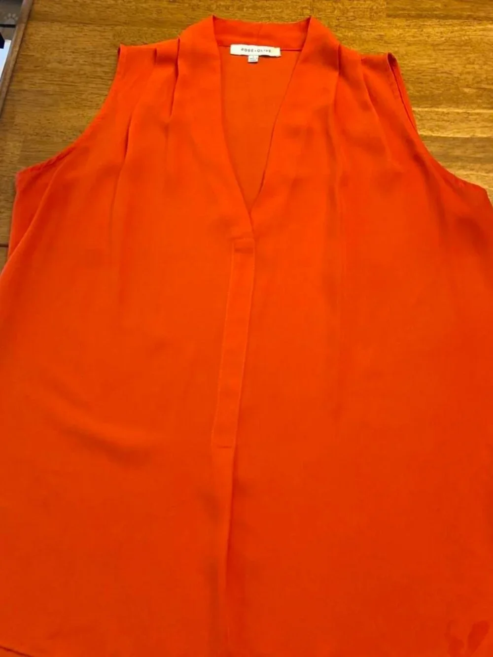 Women's Orange Sleeveless Blouse